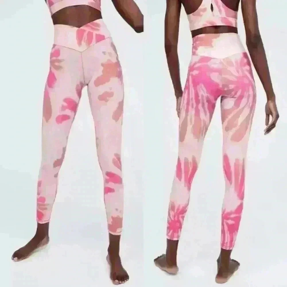 Aerie OFFLINE Real Me Tie Dye High Waisted Crossover  Leggings size small